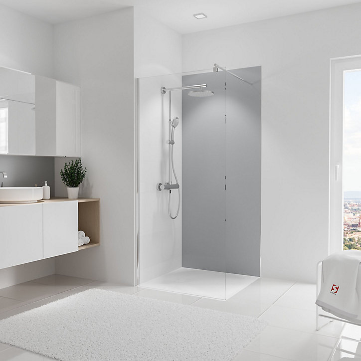 Panneau mural salle de bains 90 x 210 cm, Schulte DécoDesign Couleur, gris argenté