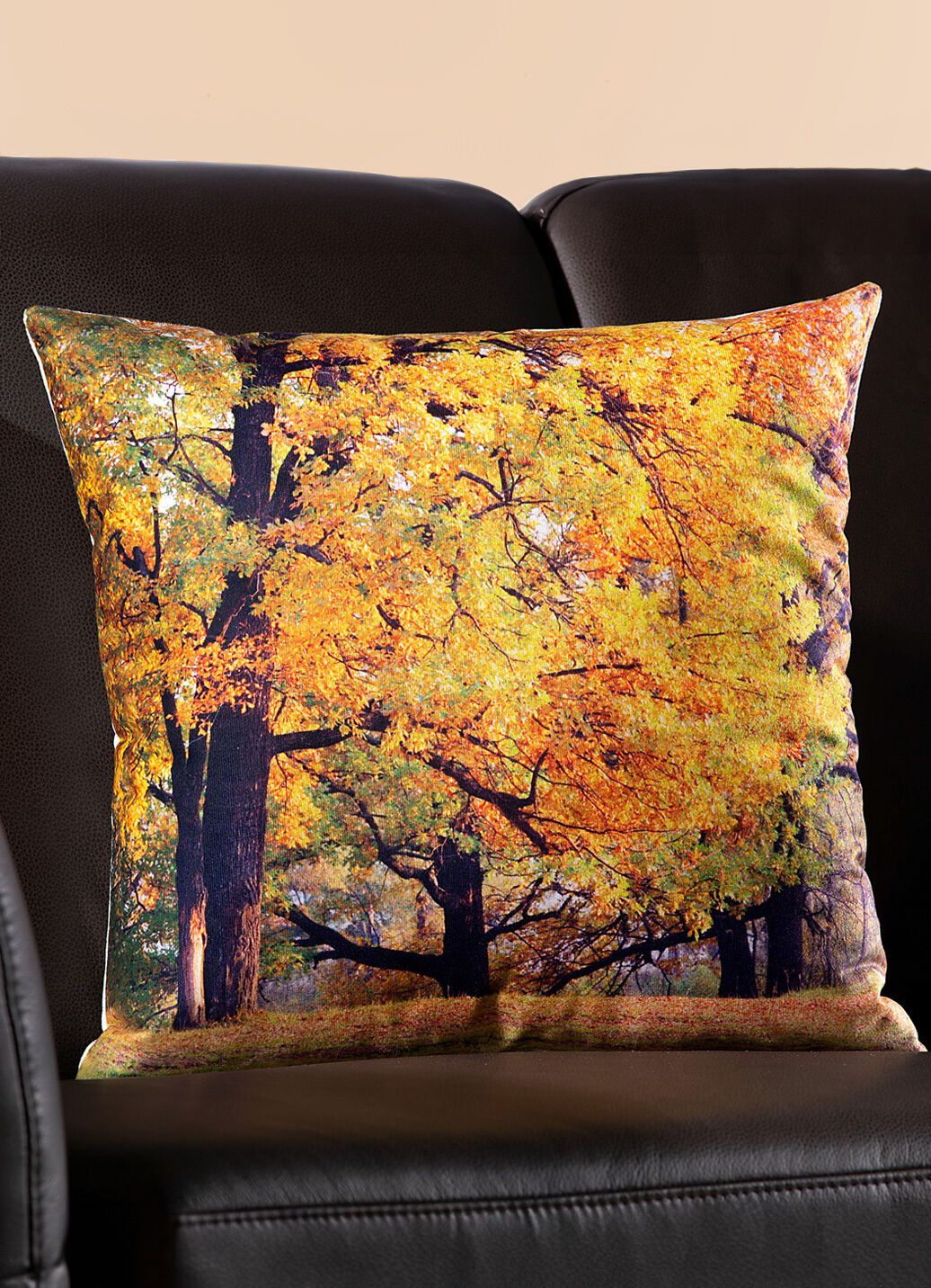 Kissenbezüge mit Herbstwald-Motiv, 2er-Set