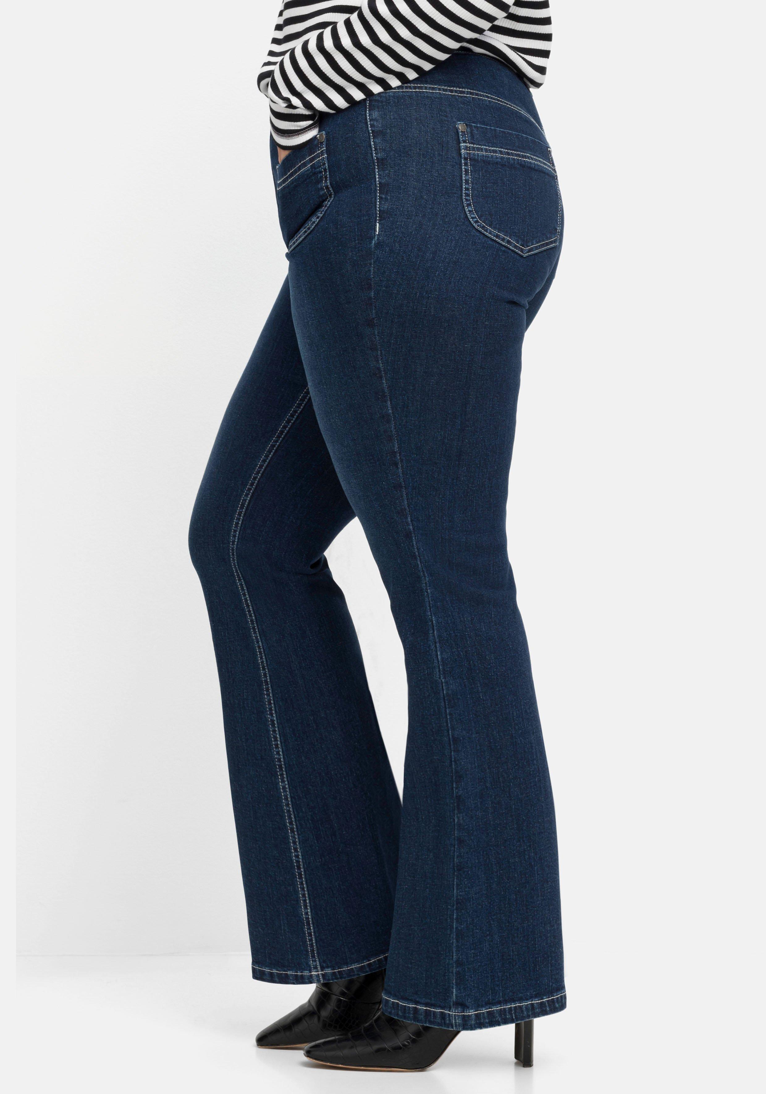Bootcut-Jeans in High-Heel-Länge, mit Kontrastnähten