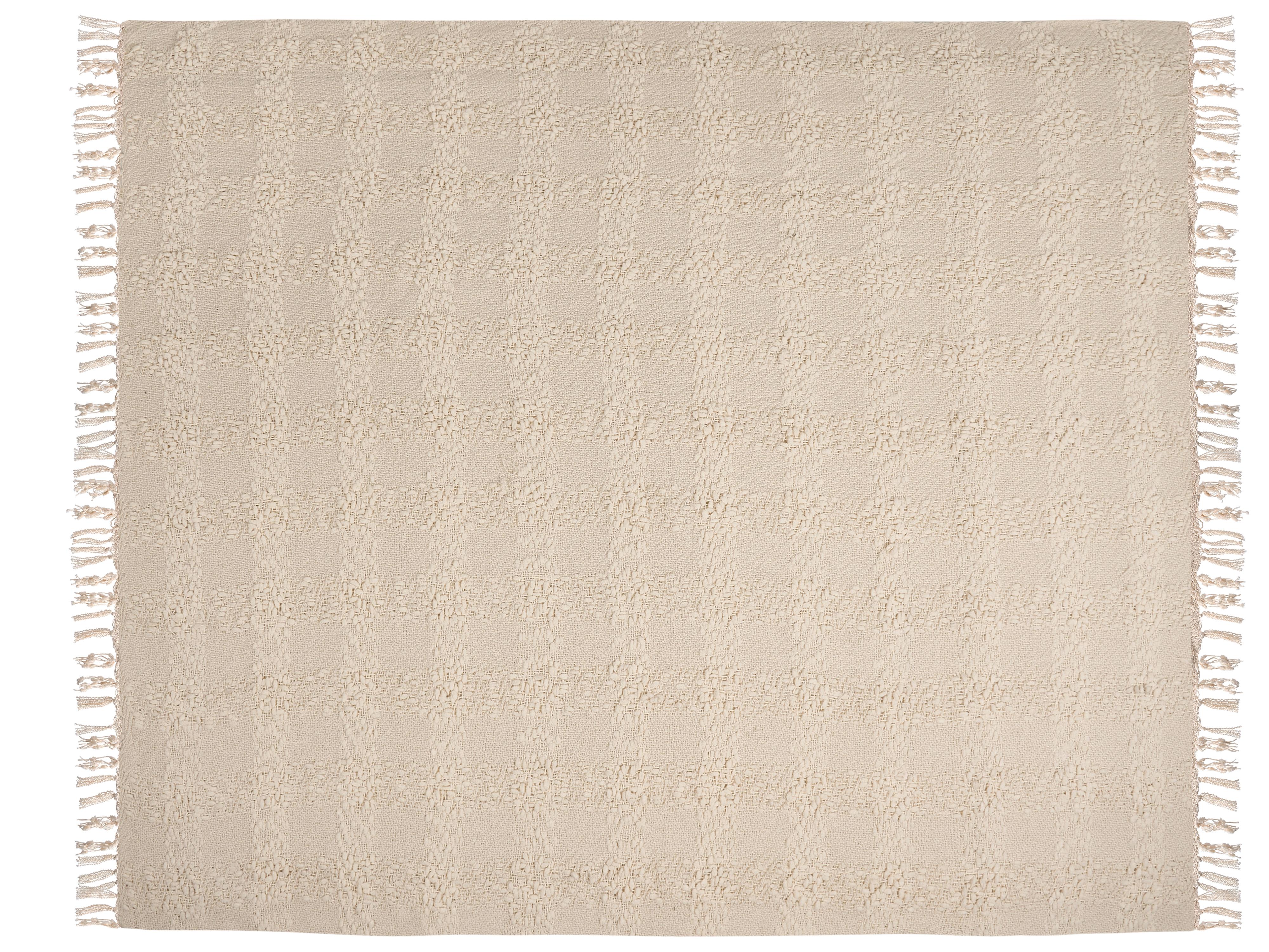 Plaid VELLA 220 x 240 cm Gebroken wit