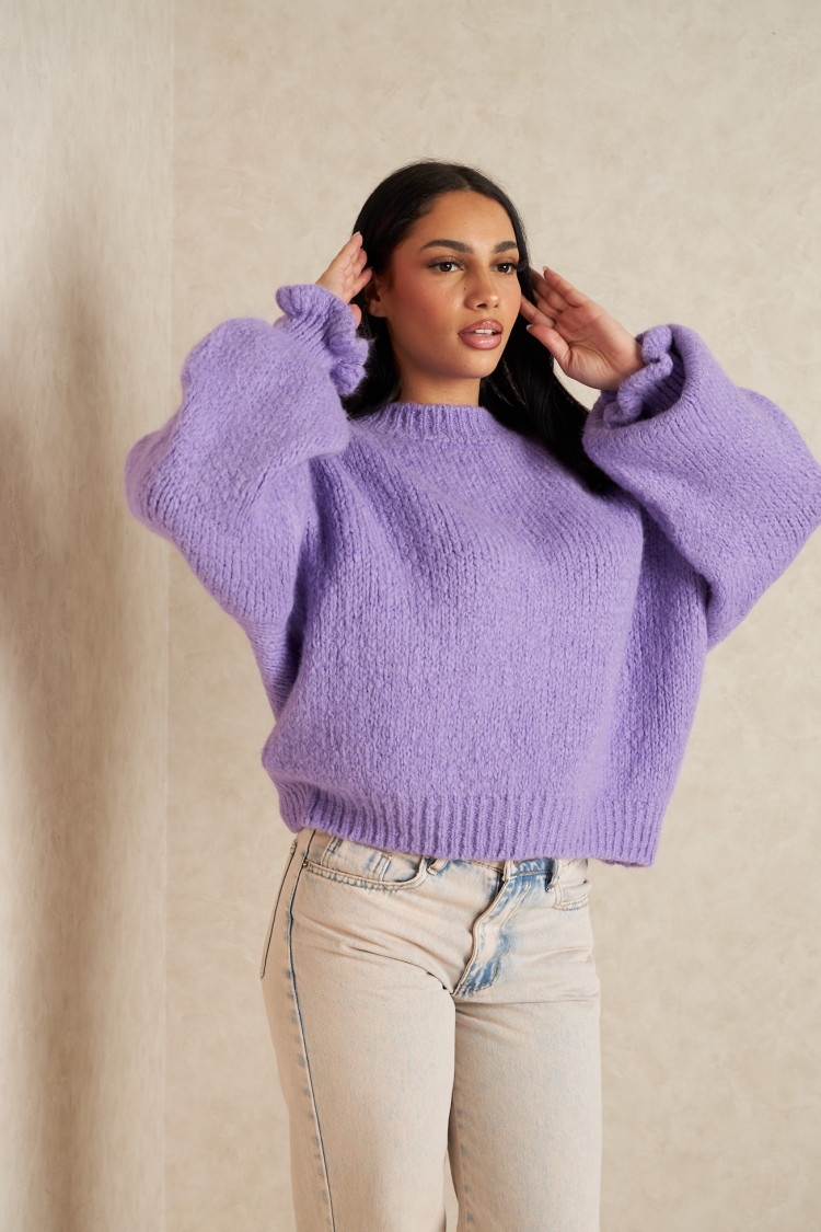 Pull en laine violet