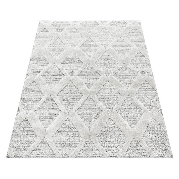 Scandinavisch vloerkleed - Pitea Diamond Grijs | Comfortabel