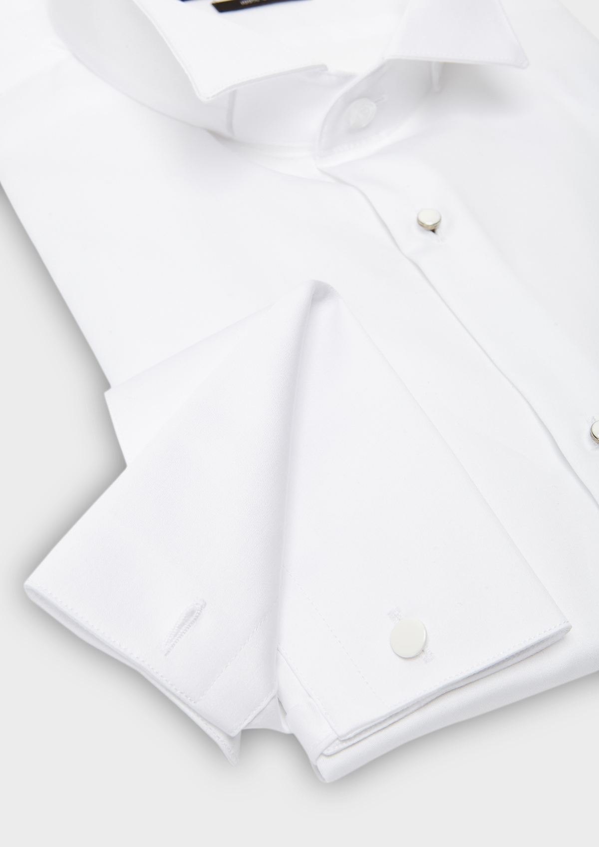 Chemise habillée Slim en satin blanc à col cassé