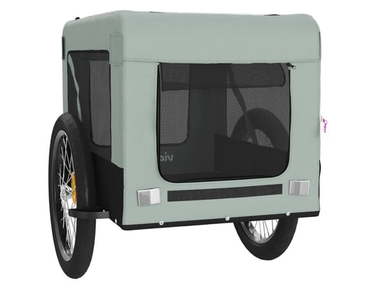 VIDAXL - Remorque de vélo pour chien gris et noir tissu oxford et fer
