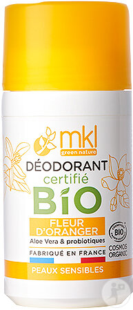 MKL Green Nature Déodorant Fleur D'Oranger Peaux Sensibles Bio Roll-On 50ml NF