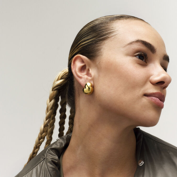 Camille Brinch Jewellery Big Bouncy Puffer Earrings Gold