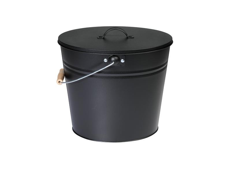 Kamino Ascheeimer mit Deckel, 15 l, Schwarz Ascheeimer