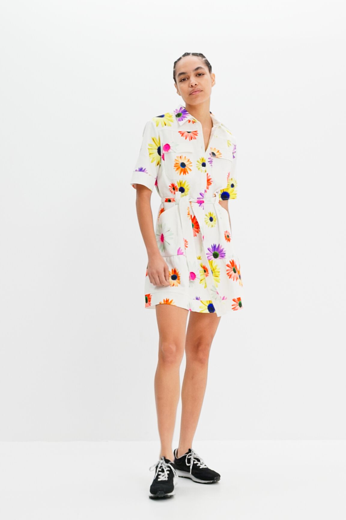 Robe chemise courte fleurs M. Christian Lacroix