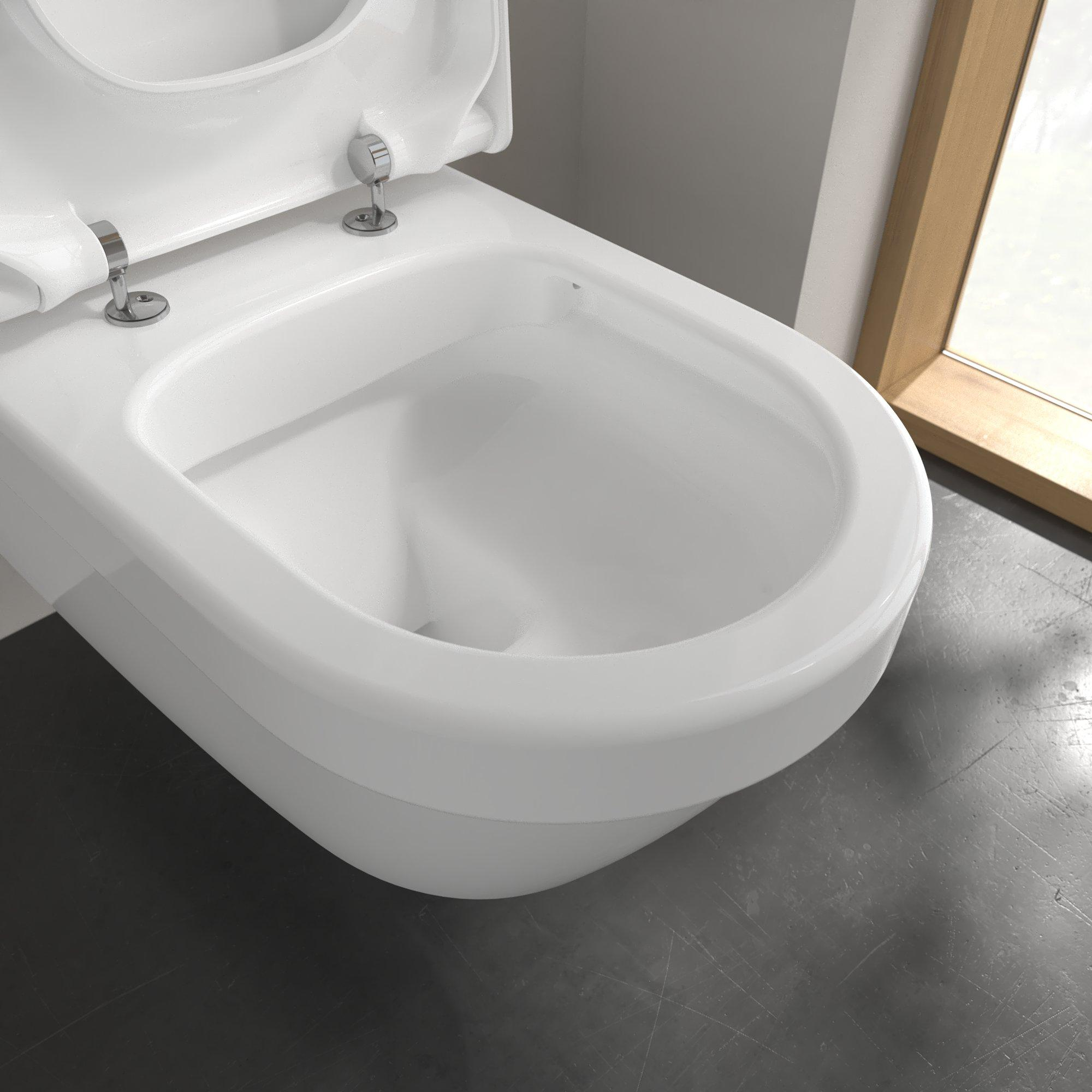 Villeroy & Boch ViCare randloos toilet extra lang recht CeramicPlus met AntiBac wit glans