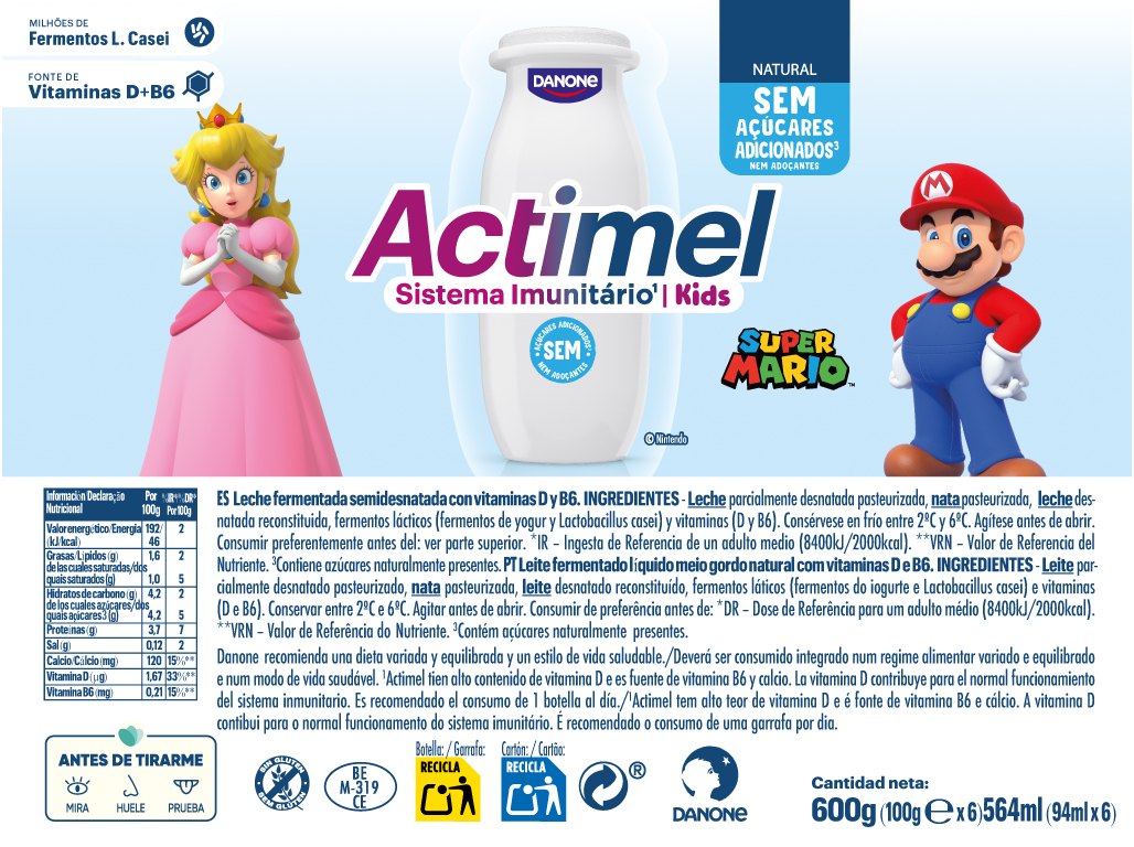 IOGURTE INFANTIL ACTIMEL NATURAL NAS 6X100G