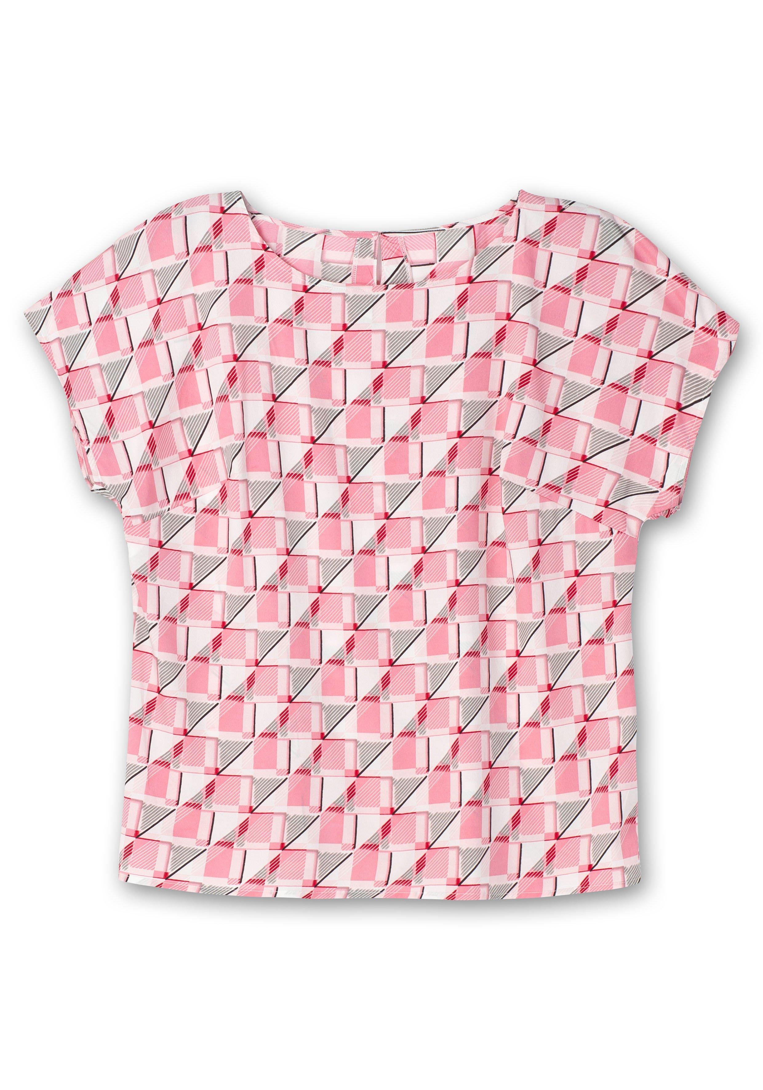 Tunika aus Crêpe mit Grafik-Alloverprint