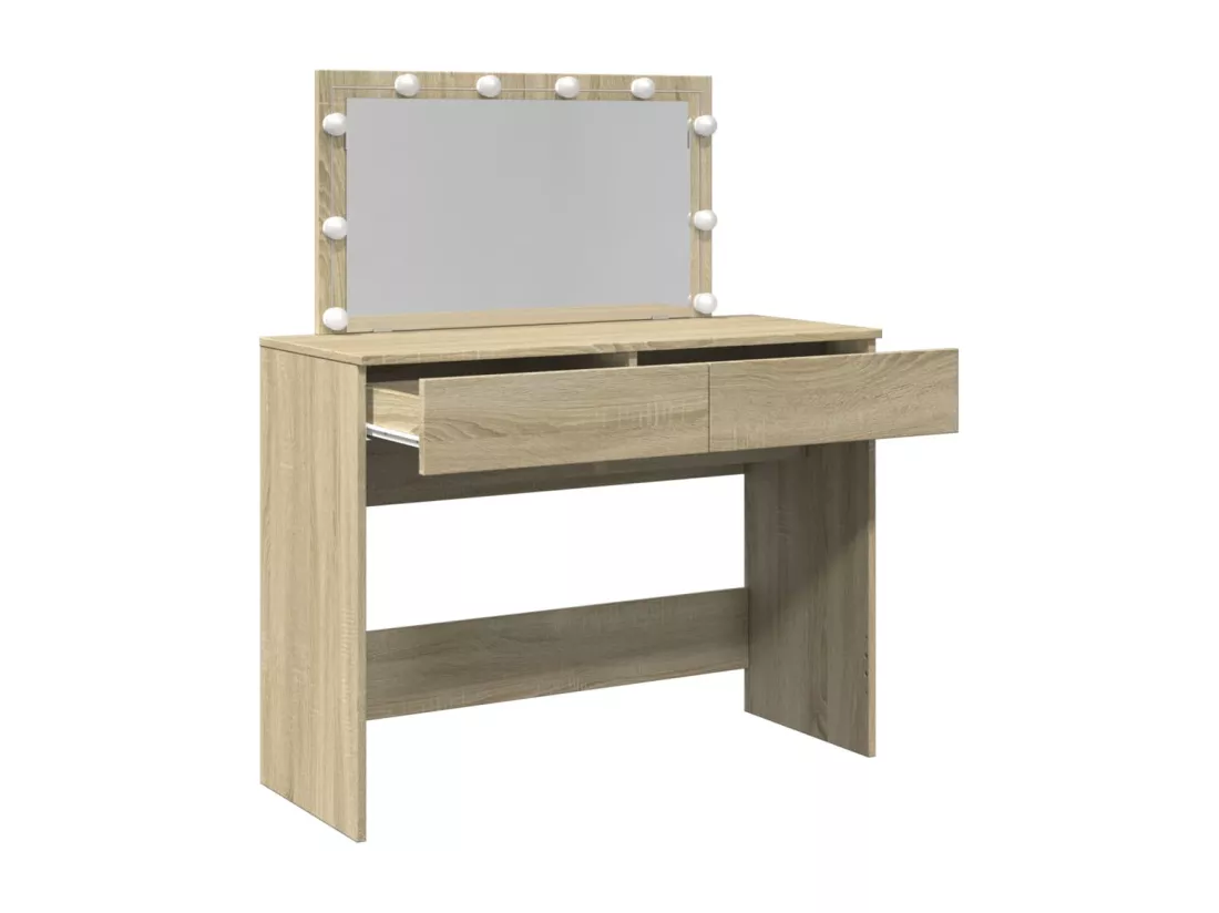 Coiffeuse avec LED chêne sonoma 100x40x120 cm