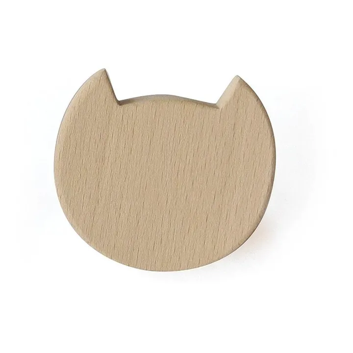 Briki Vroom Vroom Patères nuage, rond, chat, oiseau en bois - Lot de 4