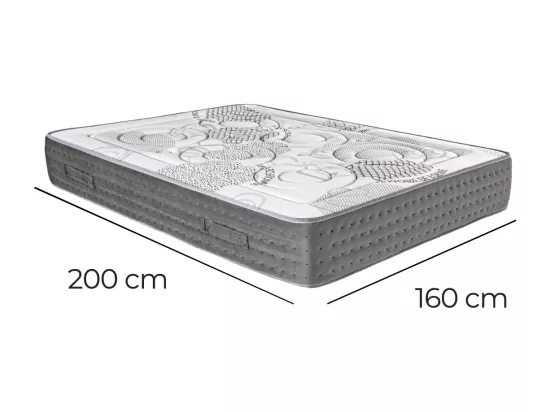Matelas 160x200 cm RONA à ressorts ensachés, mousse mémoire de forme, indépendance du couchage, face été/hiver, épaisseur 26 cm