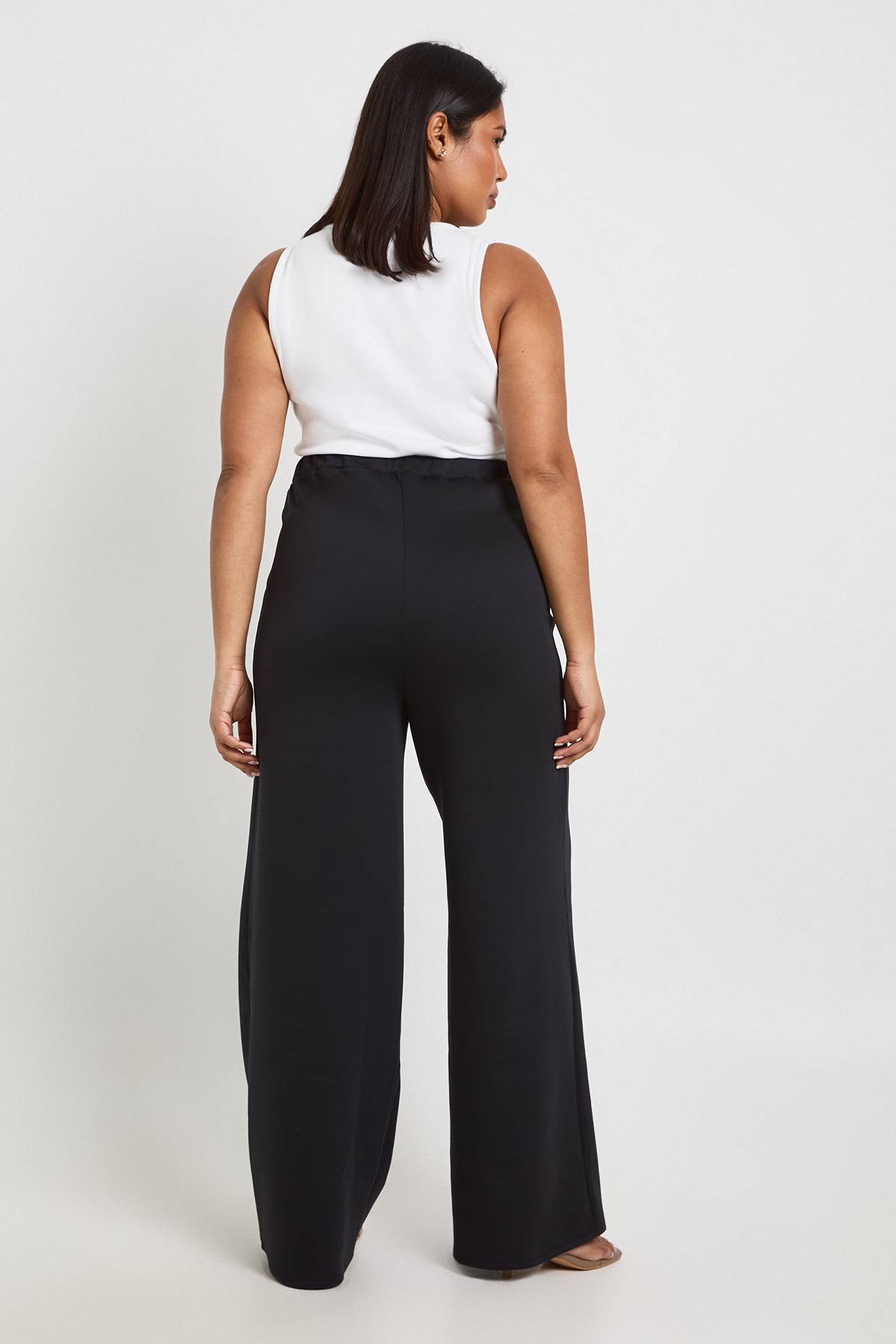 boohoo Pantalon Large Grande Taille