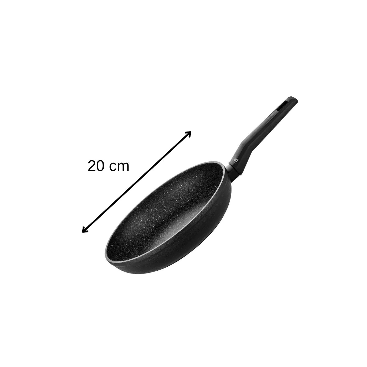 Poêle à frire en aluminium forgé et couvercle 20 cm Granit Solution El