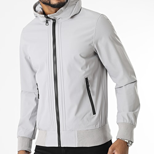 Veste Zippée A Capuche Gris