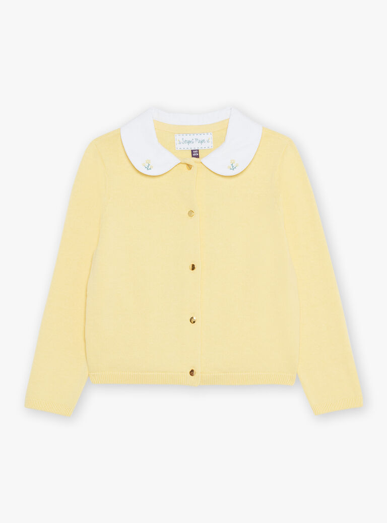 Cardigan jaune en coton