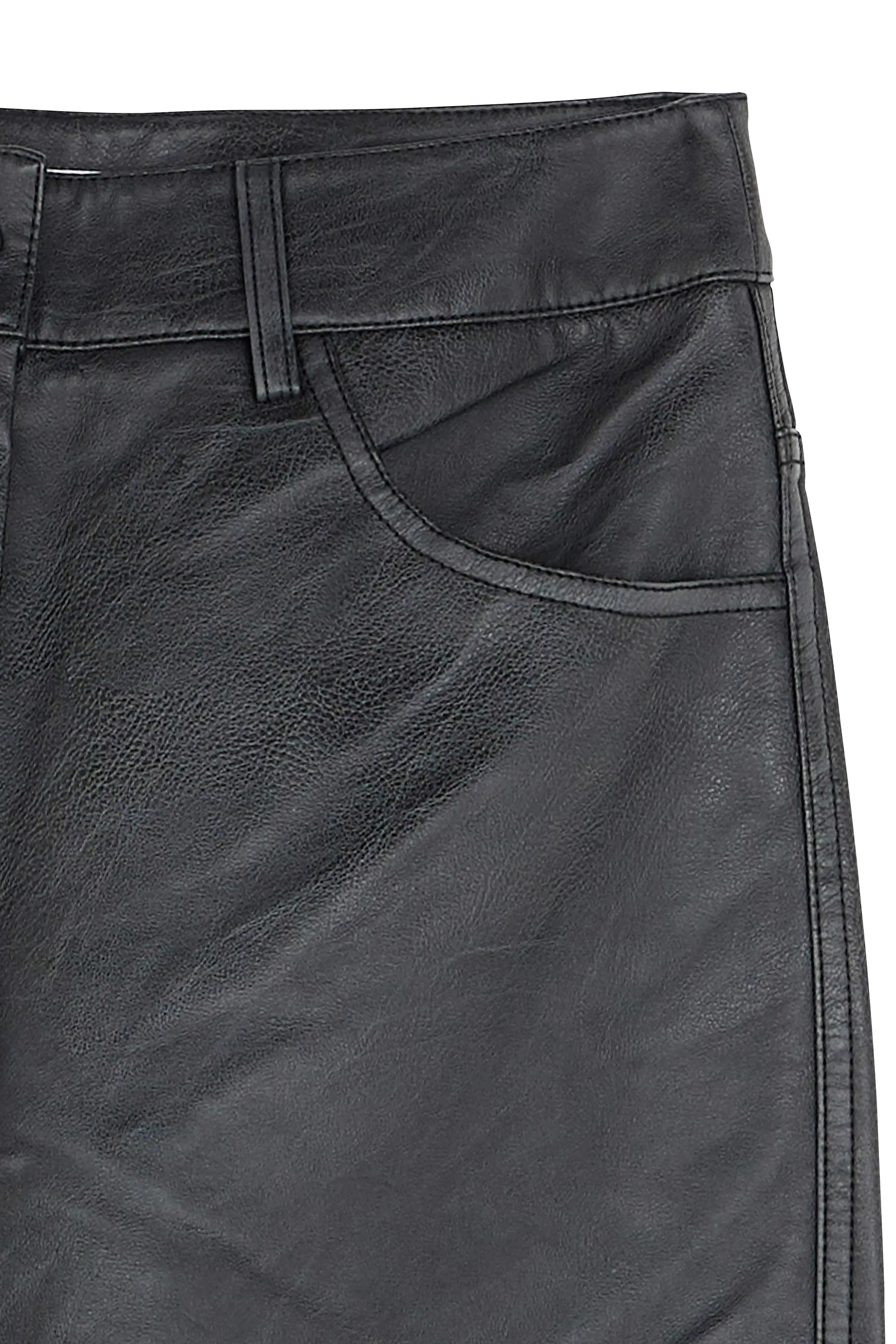 CALVIN KLEIN JEANS Pantalon FAUX LEATHER HIGH RI Noir