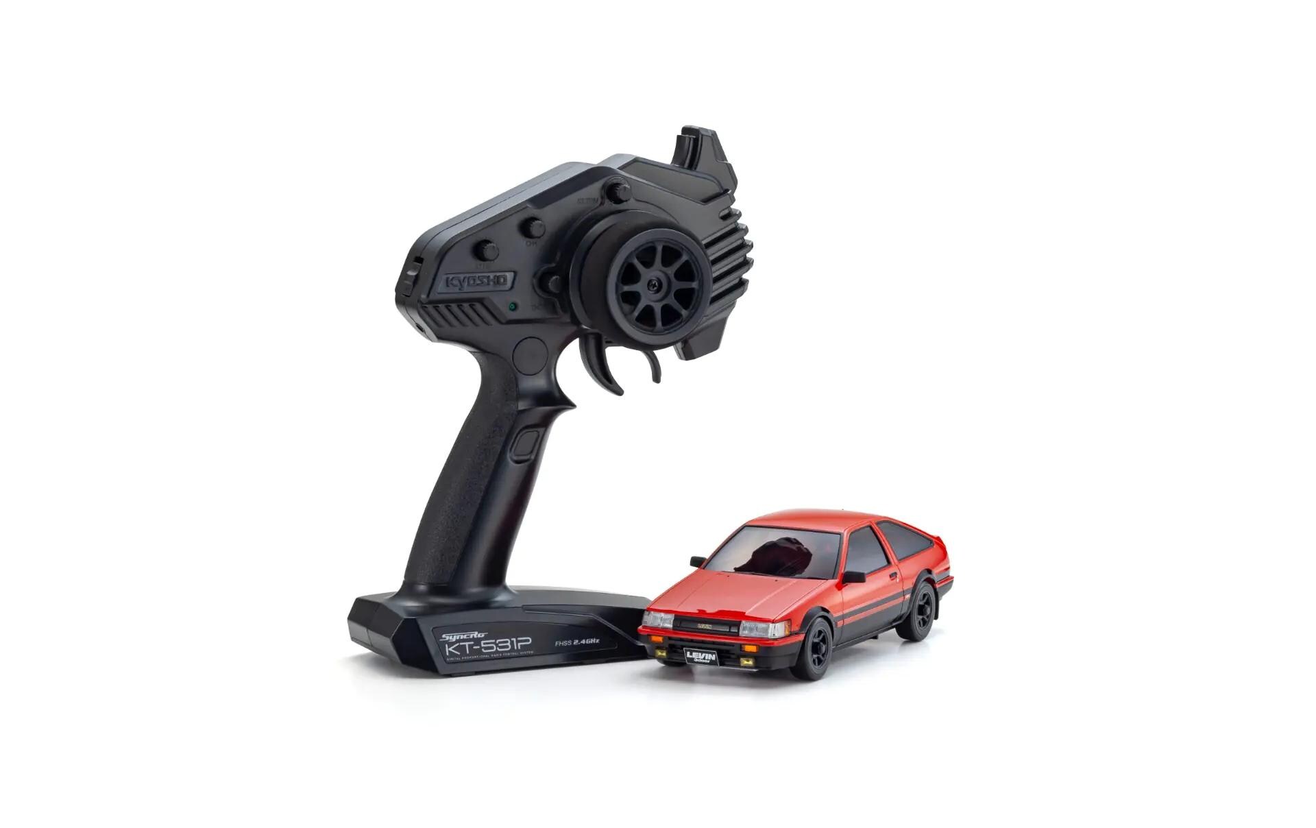 Mini-Z MA020 Toyota Corolla Levin AE86 Rot, ARTR, 1:27<br>Mini-Z MA-020 4WD On-Road Modell im Readyset