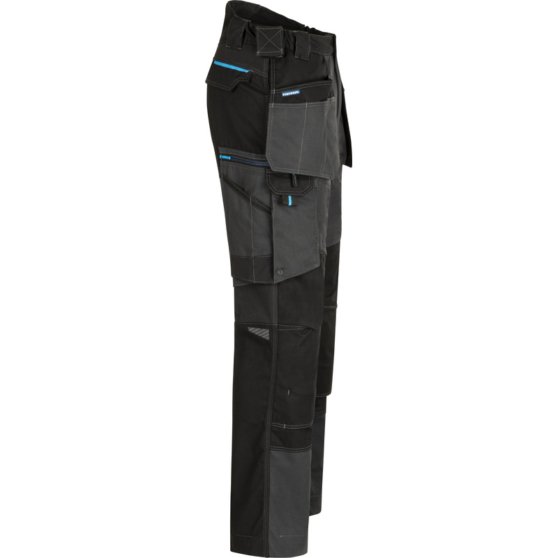 Portwest WX3 stretch werkbroek met holsterzakken + gratis kniestukken 60 grijs/zwart*