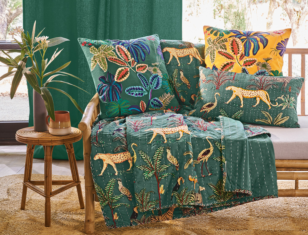 Plaid vert-Pause tropicale