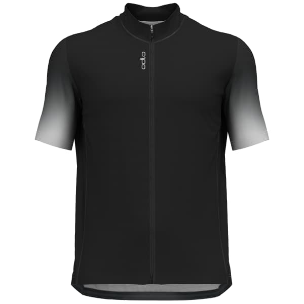 Maillot vélo ODLO ESSENTIAL PRINT S/U COLLAR S/S FULL ZIP BLACK