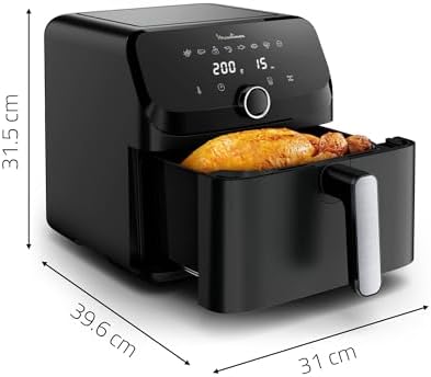 Moulinex Easy Fry air fryer, multicuiseur et four, 15 L, 9 programmes, friteuse sans huile, 3 niveaux de cuisson, compact, extra crisp, noir, AL556DF0, Acier Inoxydable : Cuisine et Maison