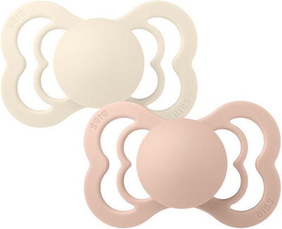 BIBS Supreme Smokk 2-pack Silikon Str 2, Ivory/Blush