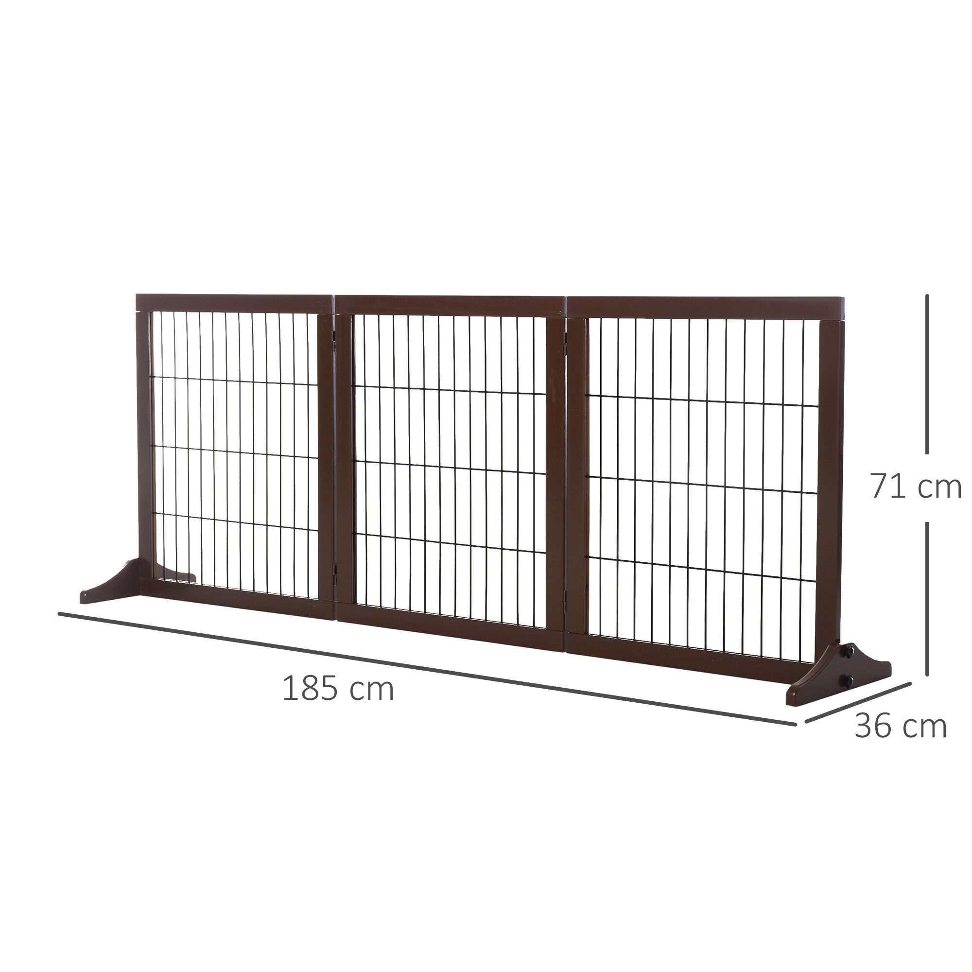 PawHut Absperrgitter für Hunde 185 x 36 x71 cm (LxBxH)
