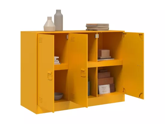 Buffet jaune moutarde 99x39x73 cm acier