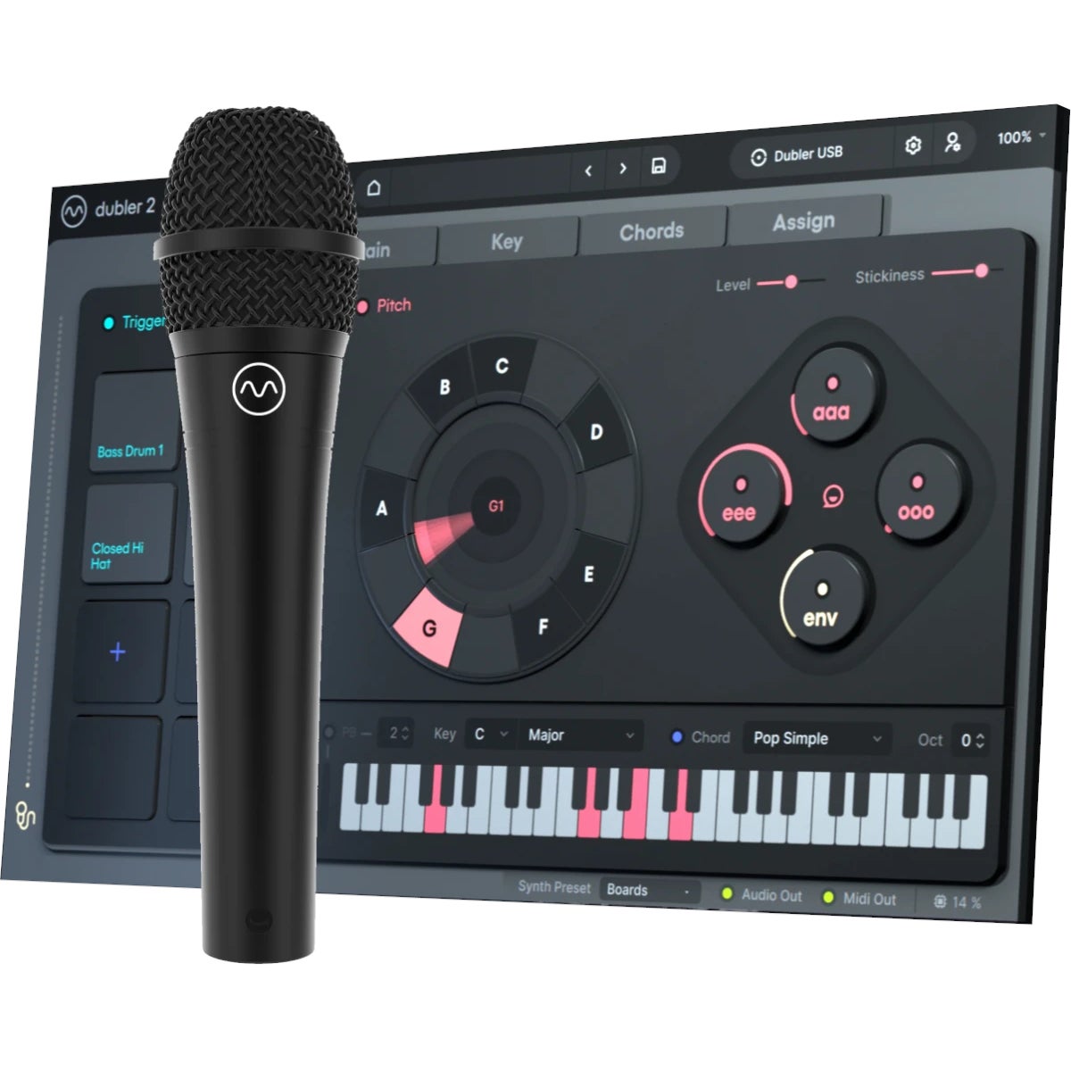 Vochlea Dubler Studio Kit 2 zang/beatbox naar MIDI converter