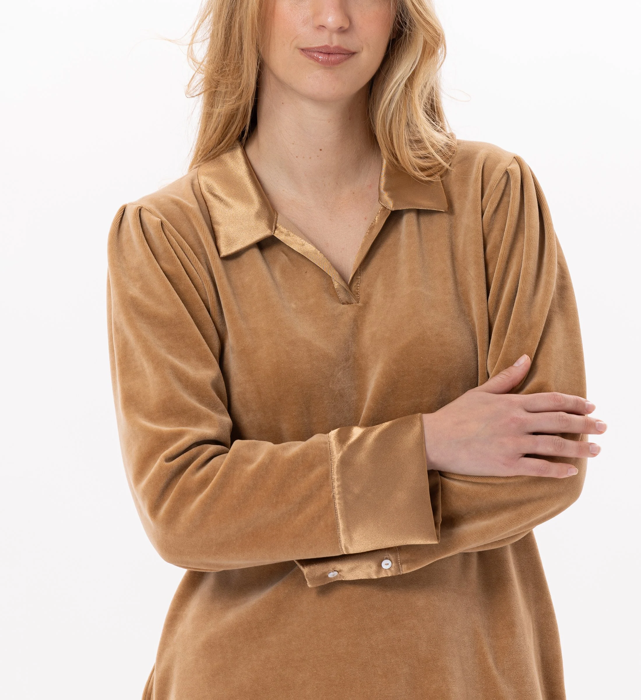 VELVET 840 - Robe en velours | Doré