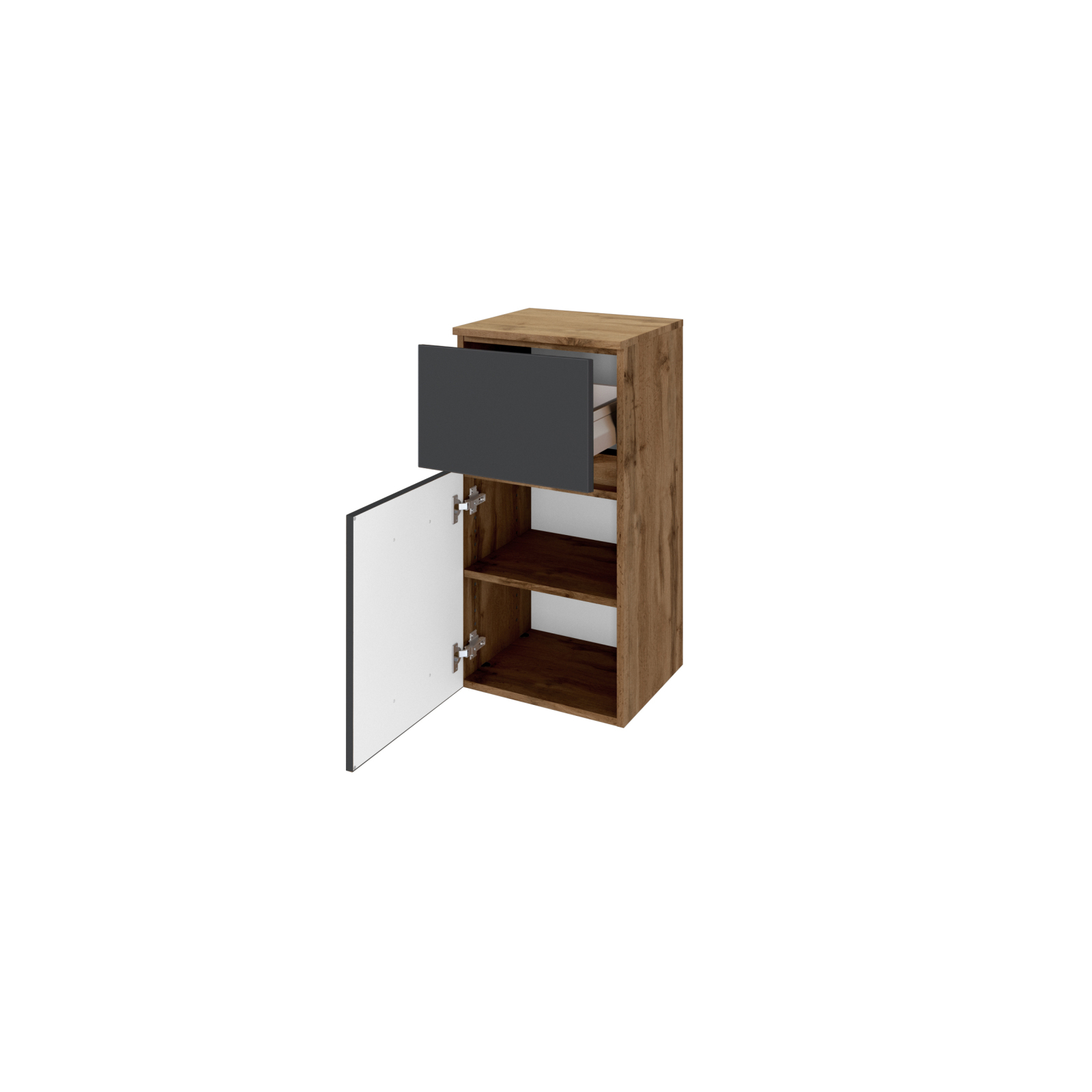 Unterschrank LUCCA/KOPENHAGEN - grau matt/Wotan Eiche - 40 cm