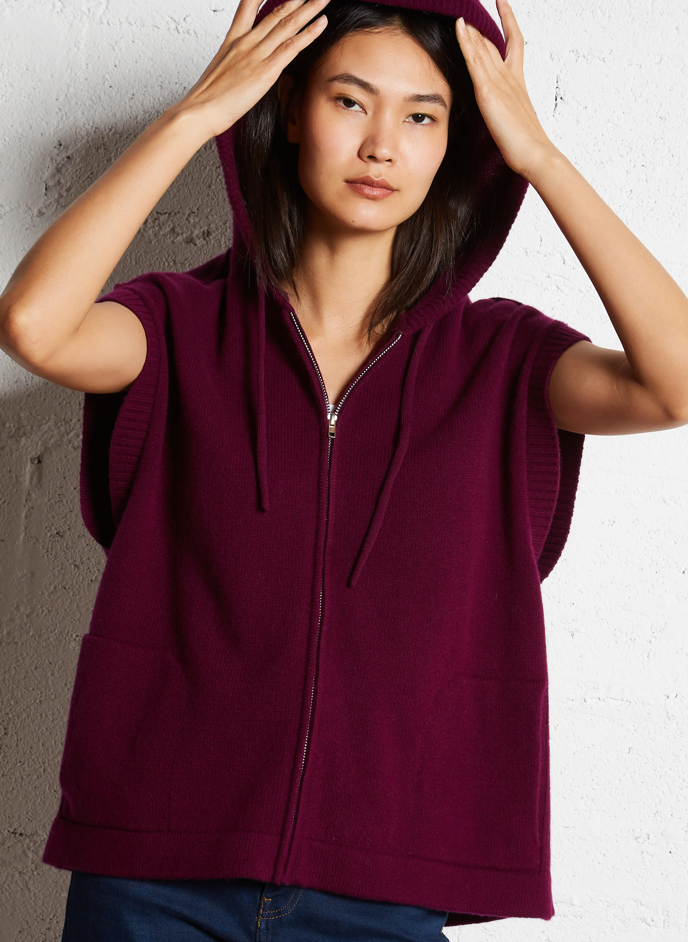 LAND - Gilet col rond en laine | Violet