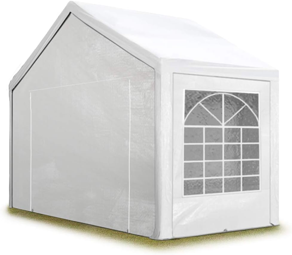 TOOLPORT Partyzelt Pavillon 3x2 m in weiß PE Plane 350 N Wasserdicht UV Schutz Festzelt Gartenzelt