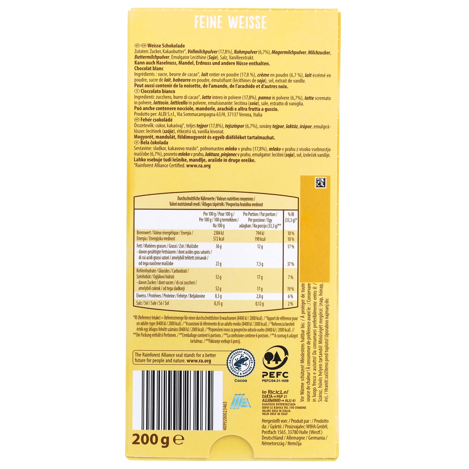 CHOCEUR Weiße Schoko-Sortiment, Weiße Schoko 200 g