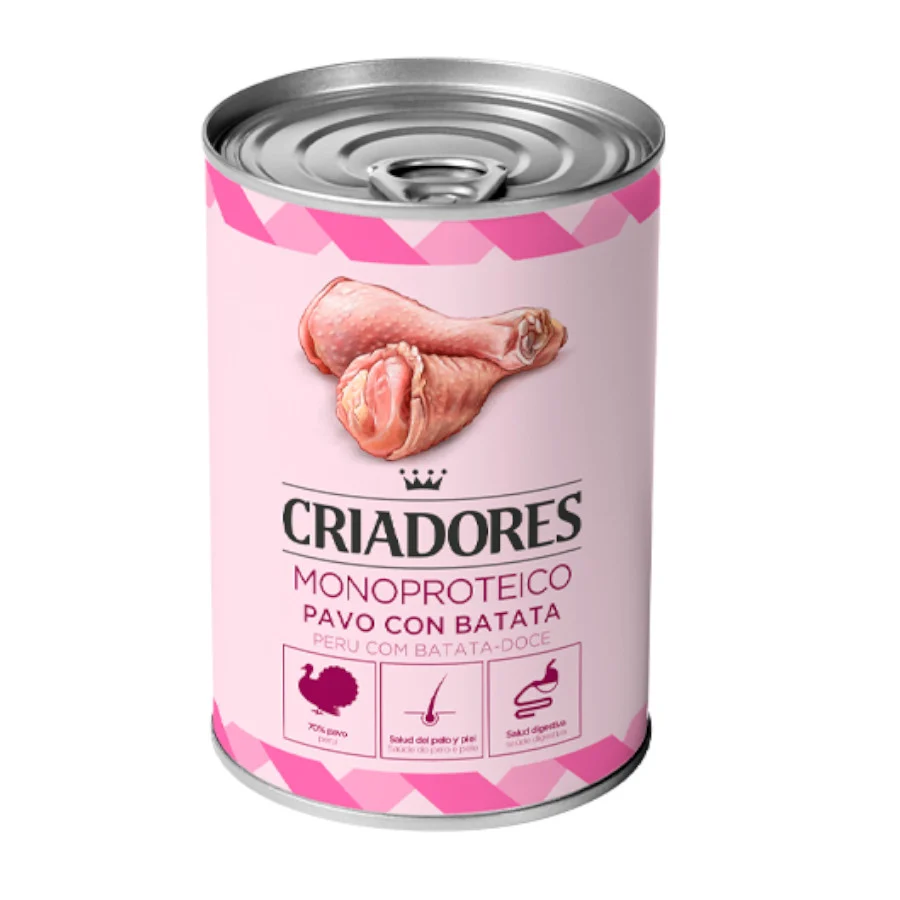 Ração enlatada Breeders Monoprotein de peru e batata-doce para cães