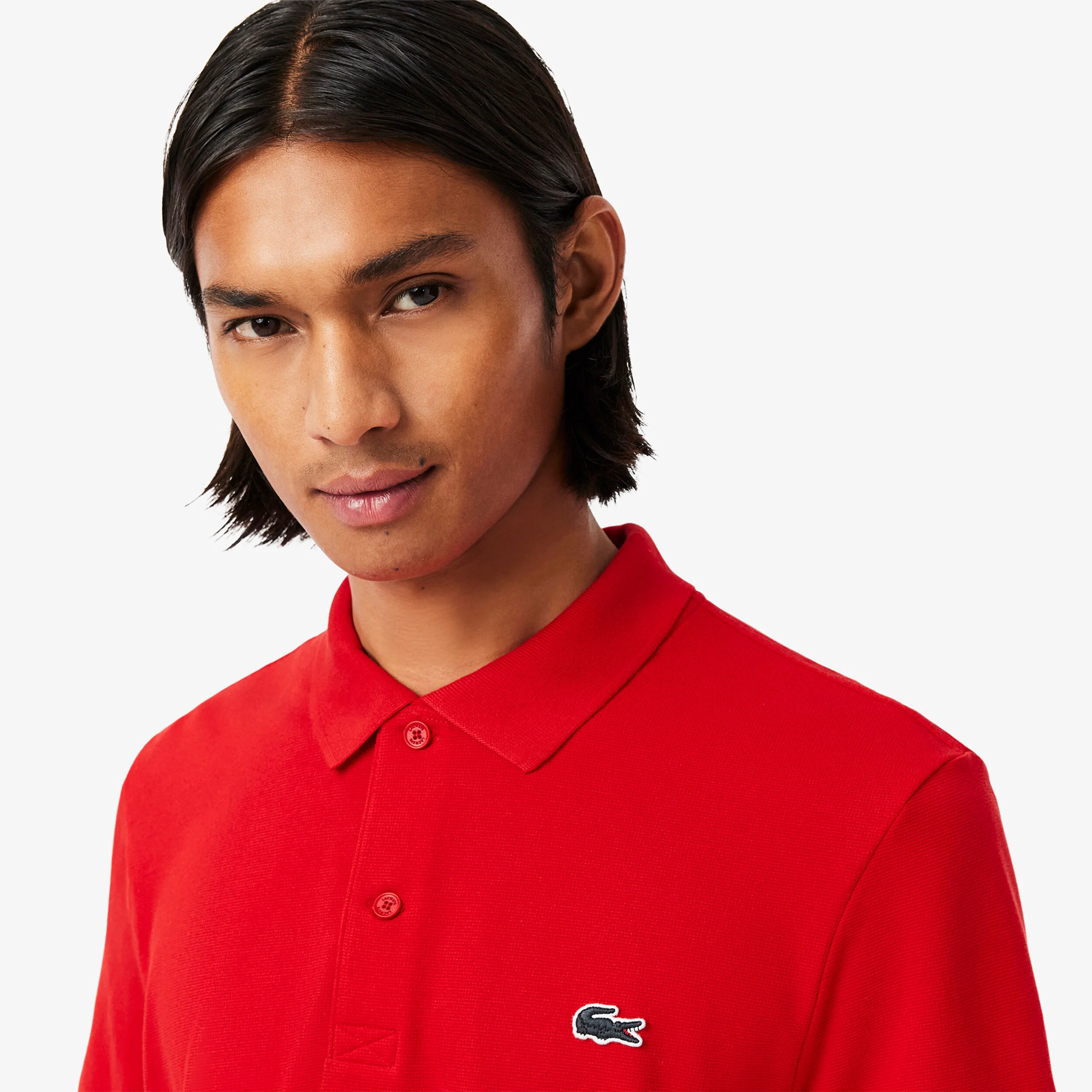 Lacoste Regular Fit Blend Knit Polo Hommes - Rouge