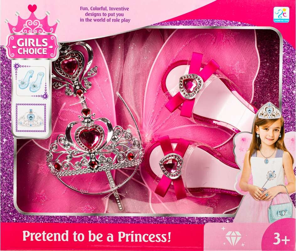 Prinsesse Fe Udklædning - 5 Dele - Pink - Girls Choice