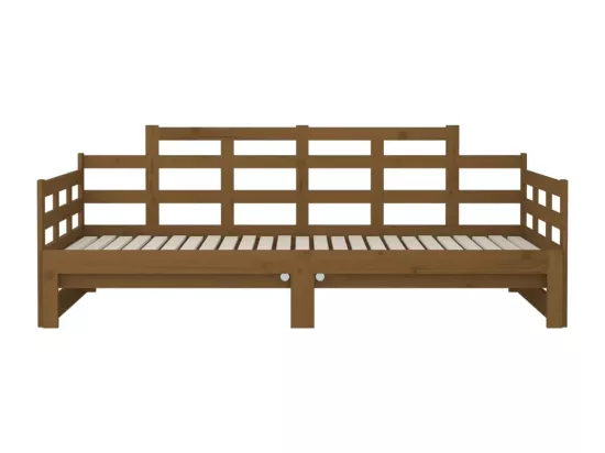 Lit coulissant sans matelas marron miel 2x(90x190) cm