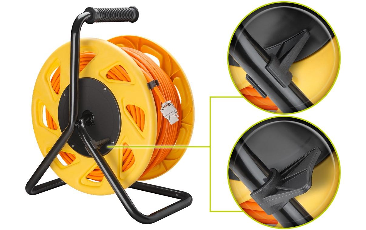 Patchkabel 58938 Cat 7A, S/FTP, 90 m, Orange<br>Mobile RJ45 Netzwerk Kabeltrommel