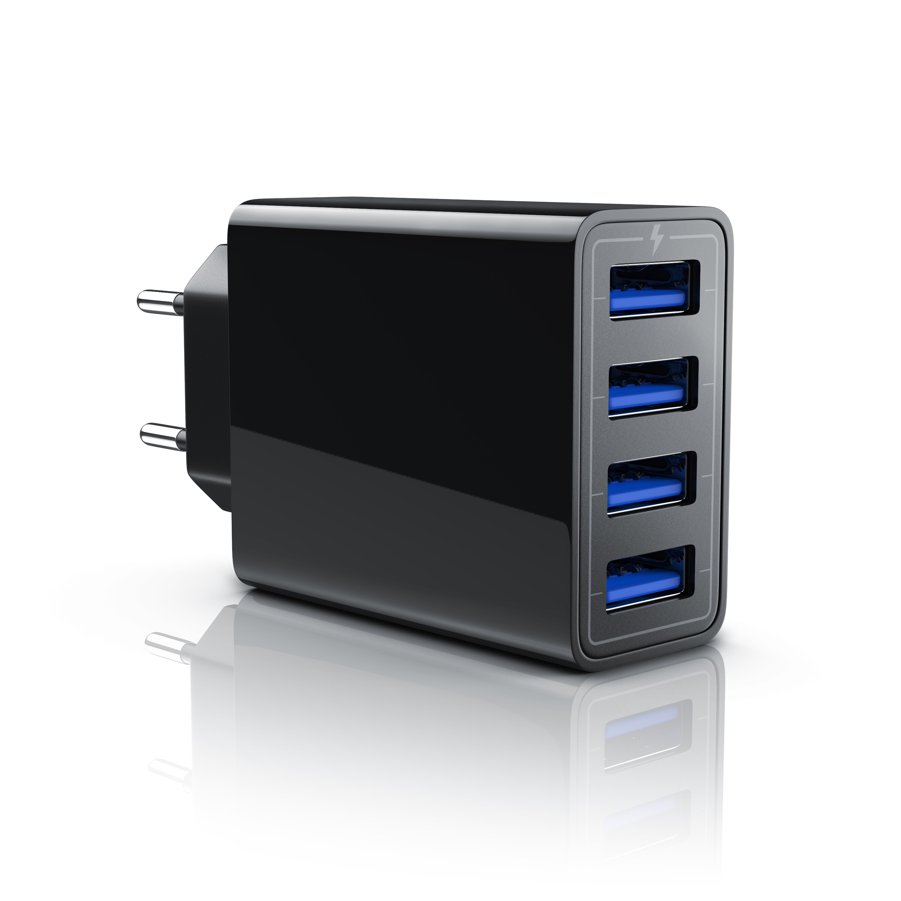 Aplic USB-Ladegerät 5000 mA, 4-Port Netzteil für Handy, Tablet uvm. 5000mA, 2,4A Max. je Port, 25W