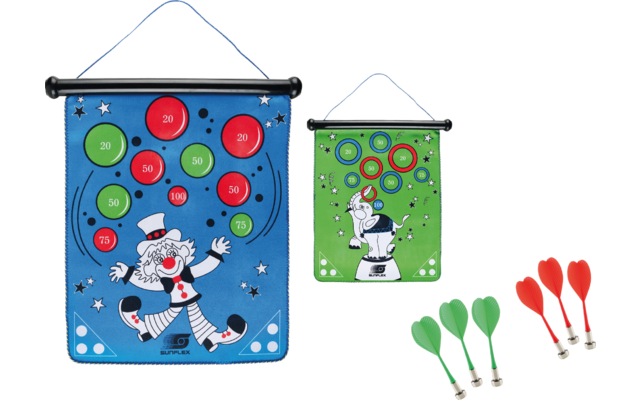 sunflex sport Circus magnetische Dartscheibe beidseitig bedruckt und 6 Pfeilen