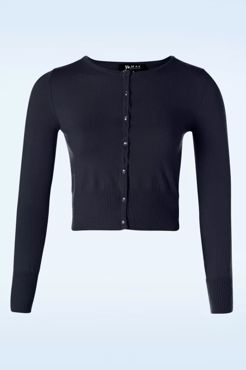 Mak Sweater Nyla cropped vest in marineblauw