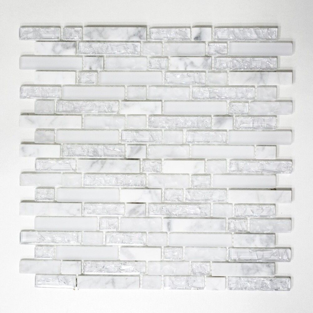 MOSAIKK INTERLOCK CRYSTAL/STONE MIX WHITE XIC V1311