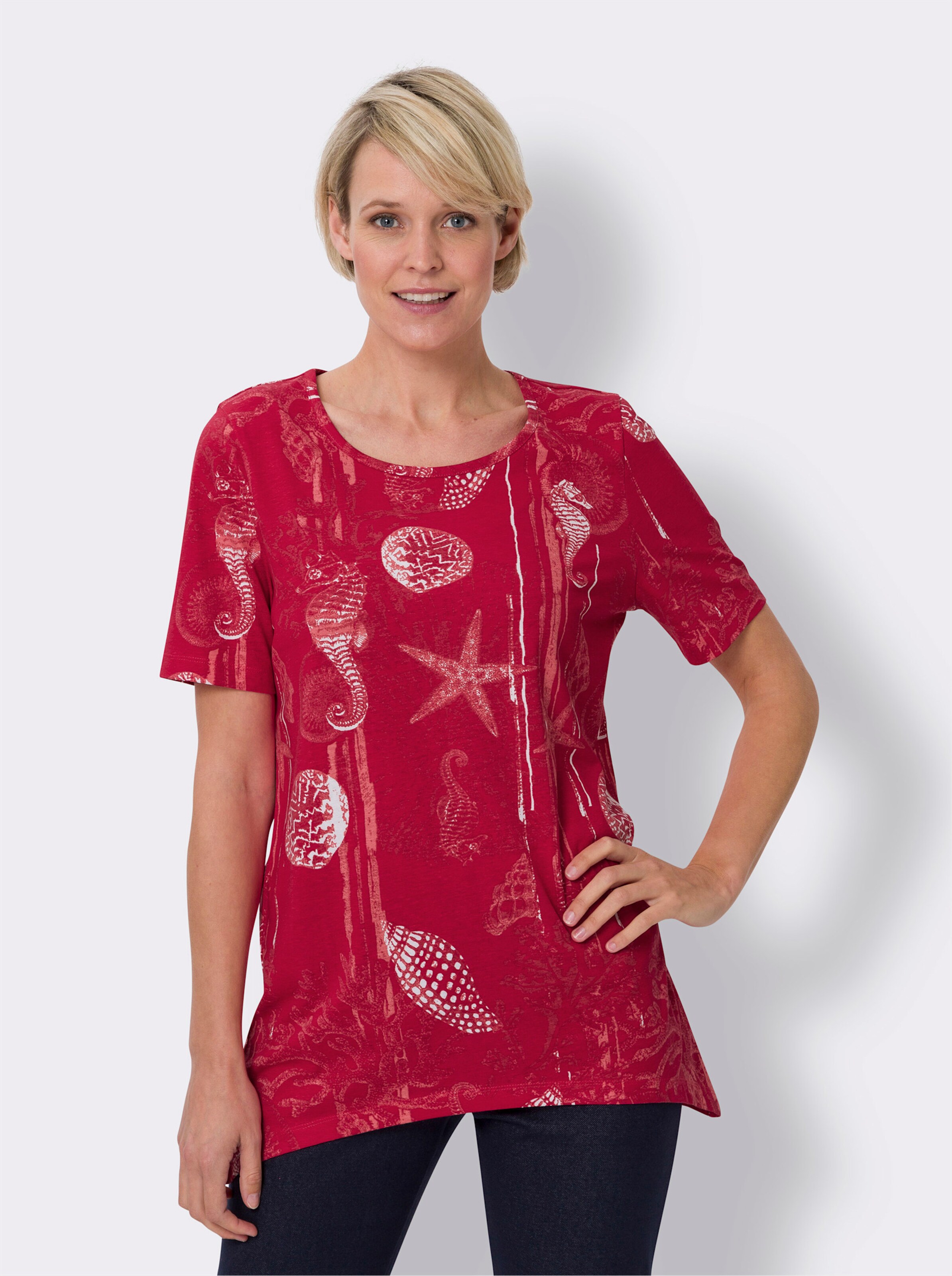 Zipfelshirt mit Meer-Motiven