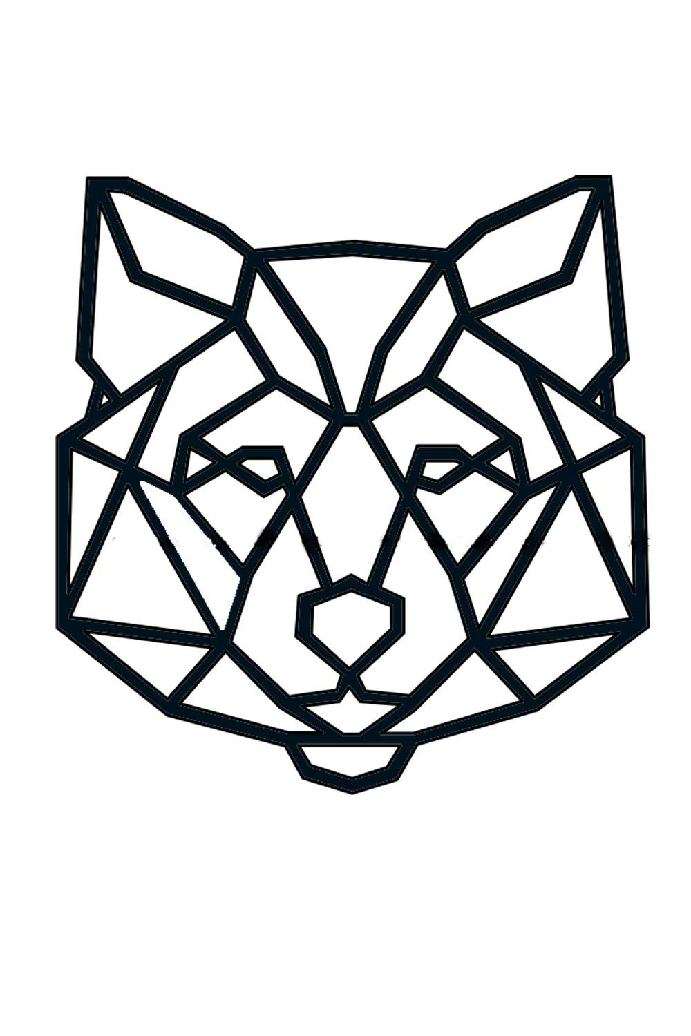 Silhueta decorativa de um cão Husky preto.
