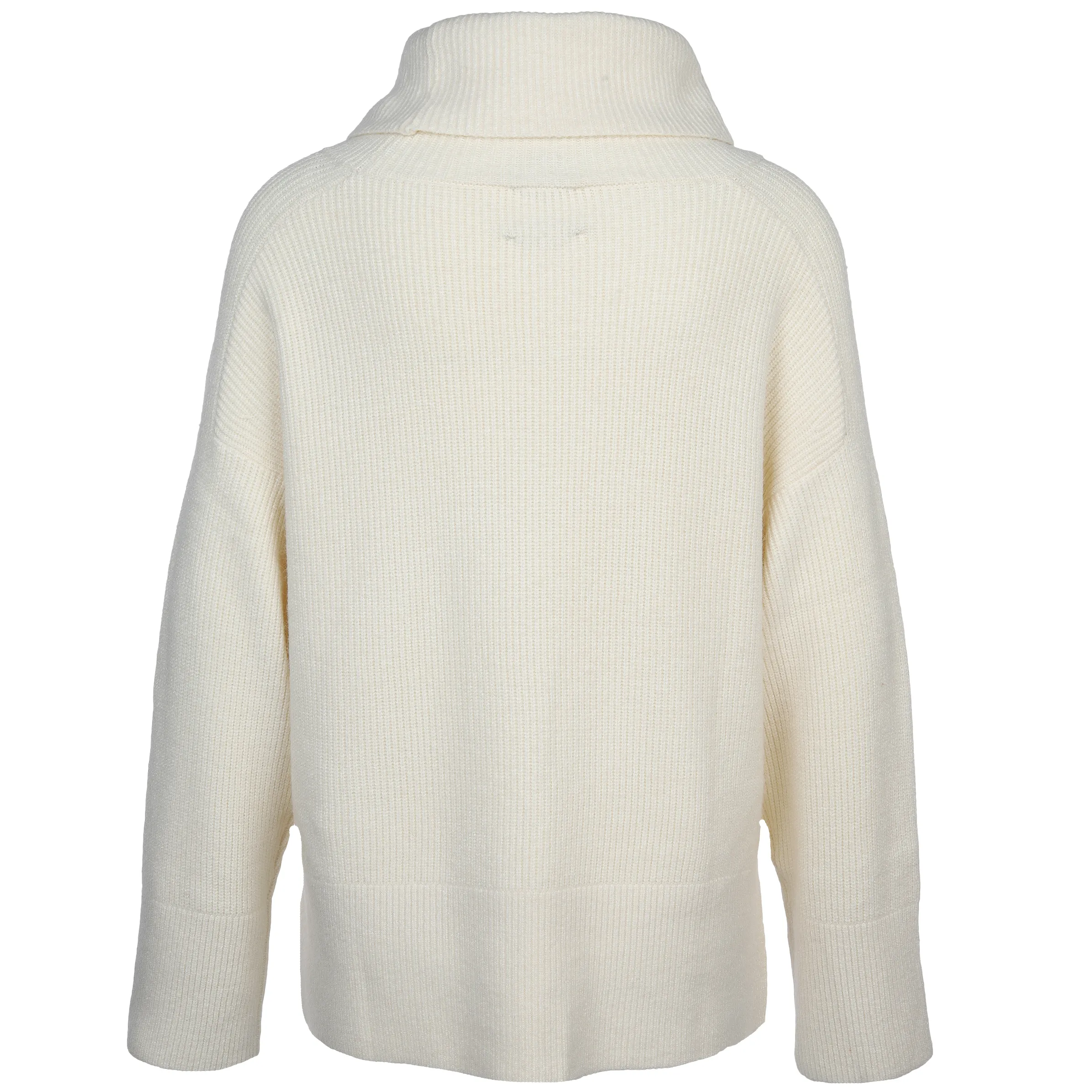 Damen Rippstrickpullover mit weitem Kragen