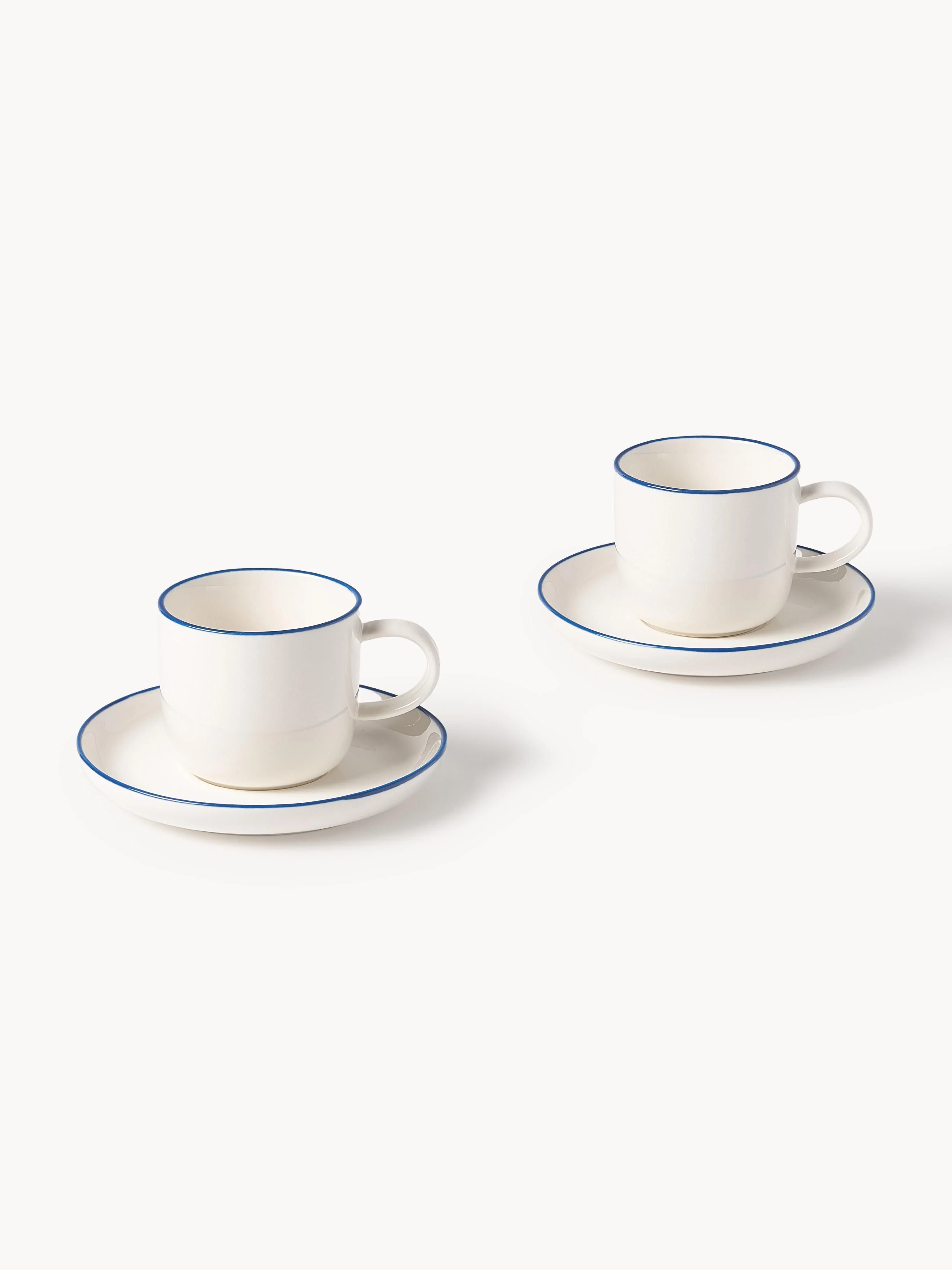 Porseleinen espressokopjes Facile met schoteltjes, 2 stuks
